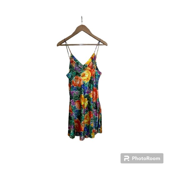 VICTORIA’S SECRET Chemise Nighty Gown Floral Silky Slip Vintage Gold Label FLAW - Picture 3 of 10